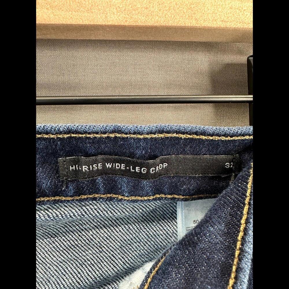 Banana Republic Womens Blue Denim Shorts Hi Rise Wide Leg Crop Size 32 - Picture 5 of 11